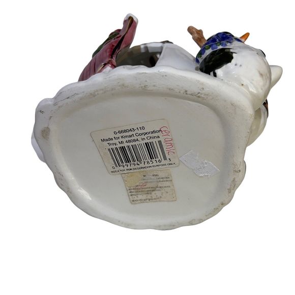 Christmas Dazzle Ceramic Teapot House Tea Light Candle Holder Snowman 9x6x5.5 - Picture 7 of 12